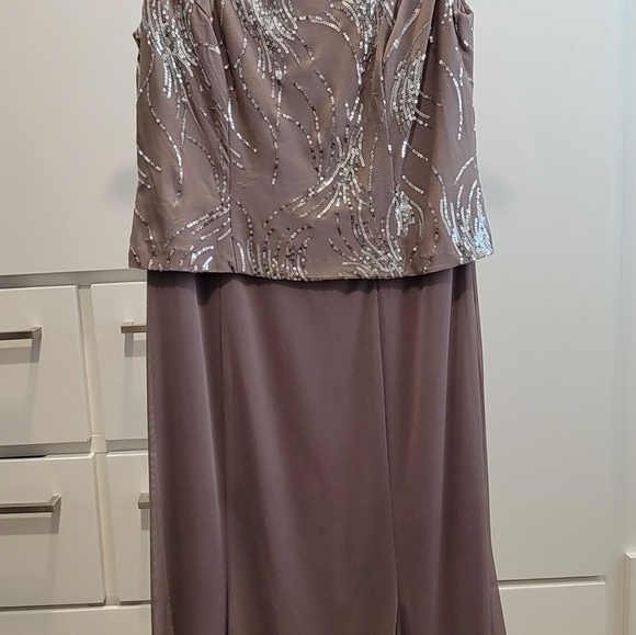 Dress and Jacket, Alex EveningsPetite Sequined A-Line Midi Dress and Jacket - Picture 6 of 10